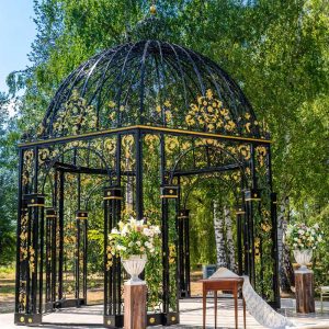 outdoor iron gazebo for wedding,wrought iron gazebo​,metal garden gazebo,gazebo for wedding,Elevate Your Garden with the YSGH-011 Garden Gazebo