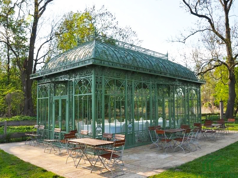 Hot Dip Galvanized Large Glass Garden Greenhouse For Wedding