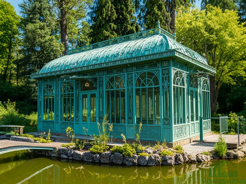 Hot Dip Galvanized Large Glass Garden Greenhouse For Wedding