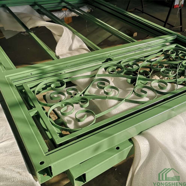 Factory prefabricated hot dip galvanized steel frame parts for Victorian conservatory, ornate scroll metal components