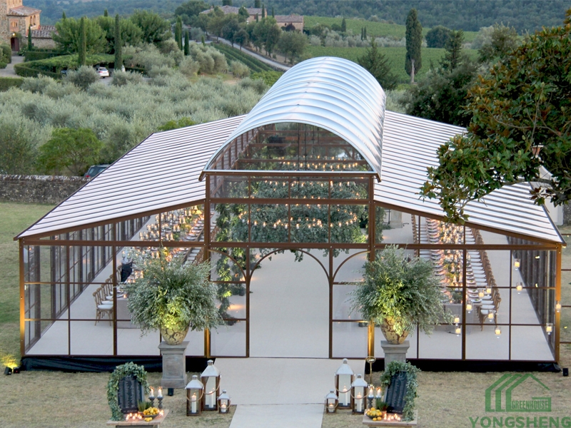 Tuscan Countryside Arched Glass Wedding Tent