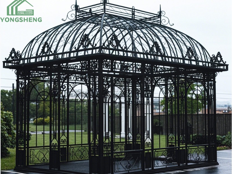 Black Victorian Style Glass Conservatory Greenhouse