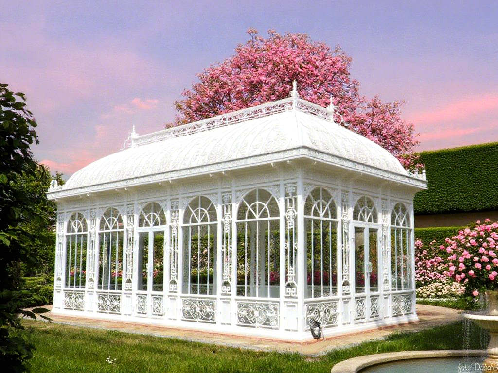 Victorian Style metal roof greenhouse