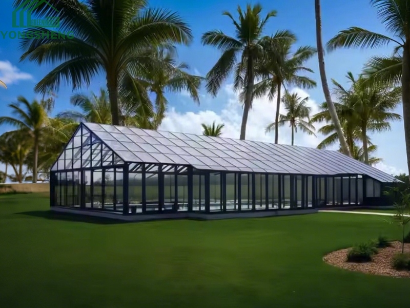 Elegant Glass Conservatory With Swimming Pool