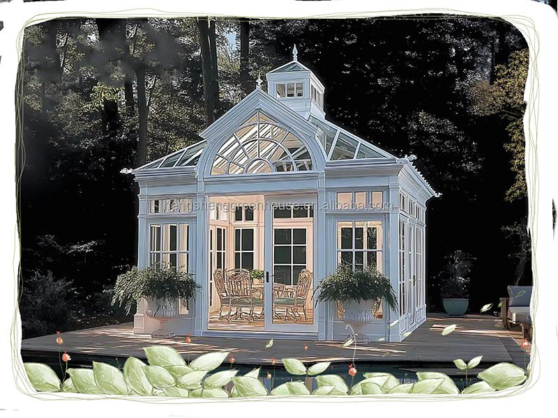 Victorian Greenhouse beside pool