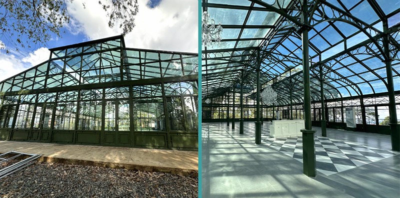 glass greenhouse for wedding
