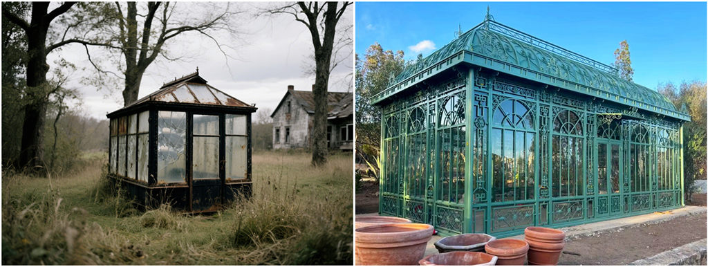 Cheap vs. Quality Victorian Greenhouse Conservatories After 5 Years"Shows how proper materials age better