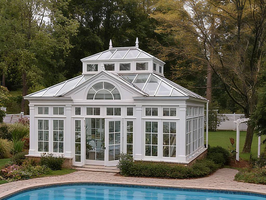 White Victorian Greenhouse With Swimming Pool Ysgh 187