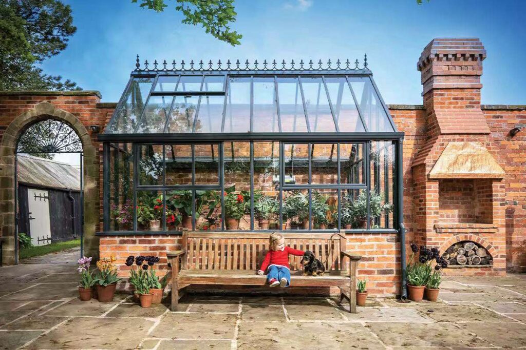 Black Metal Glass Greenhouse Ysgh 198
