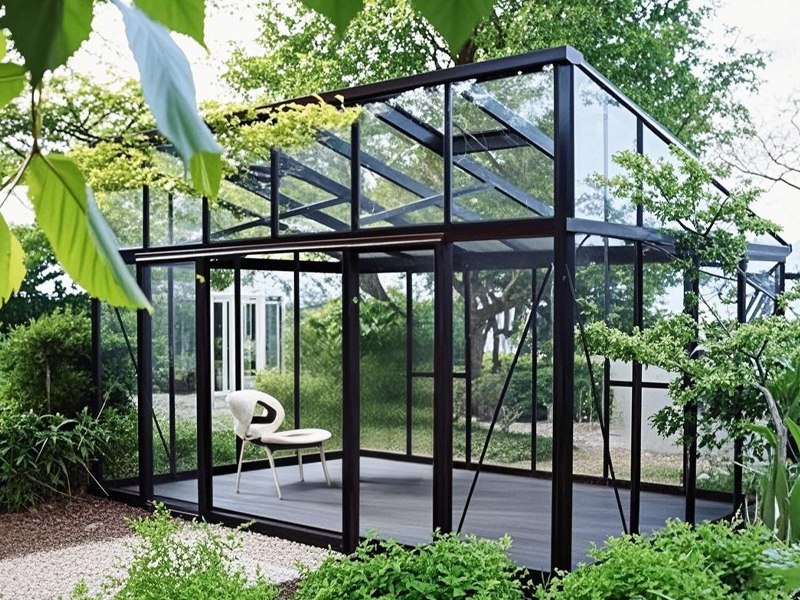 Glass roof sunroom