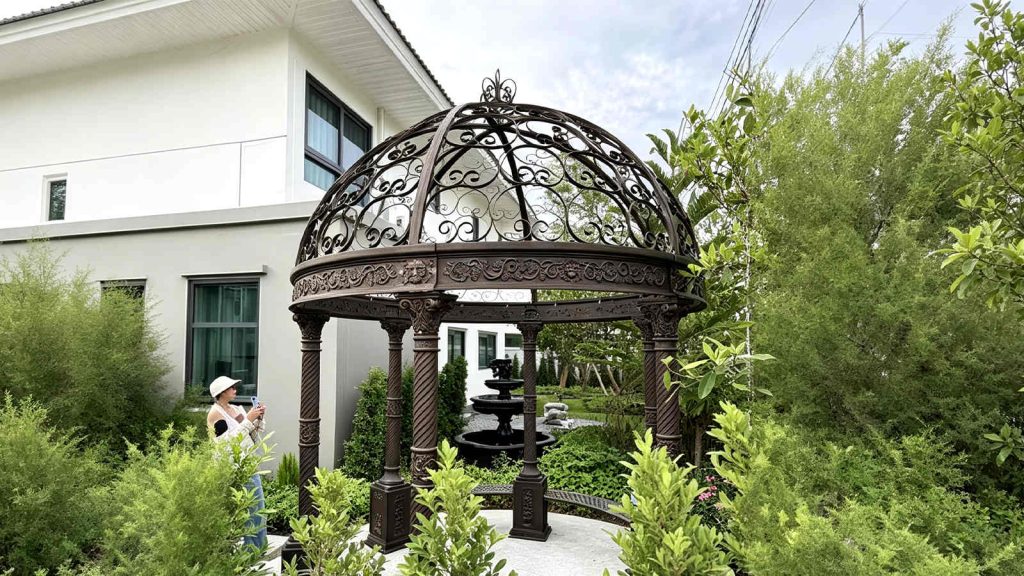 Cast iron dome gazebo for Thailand villa garden