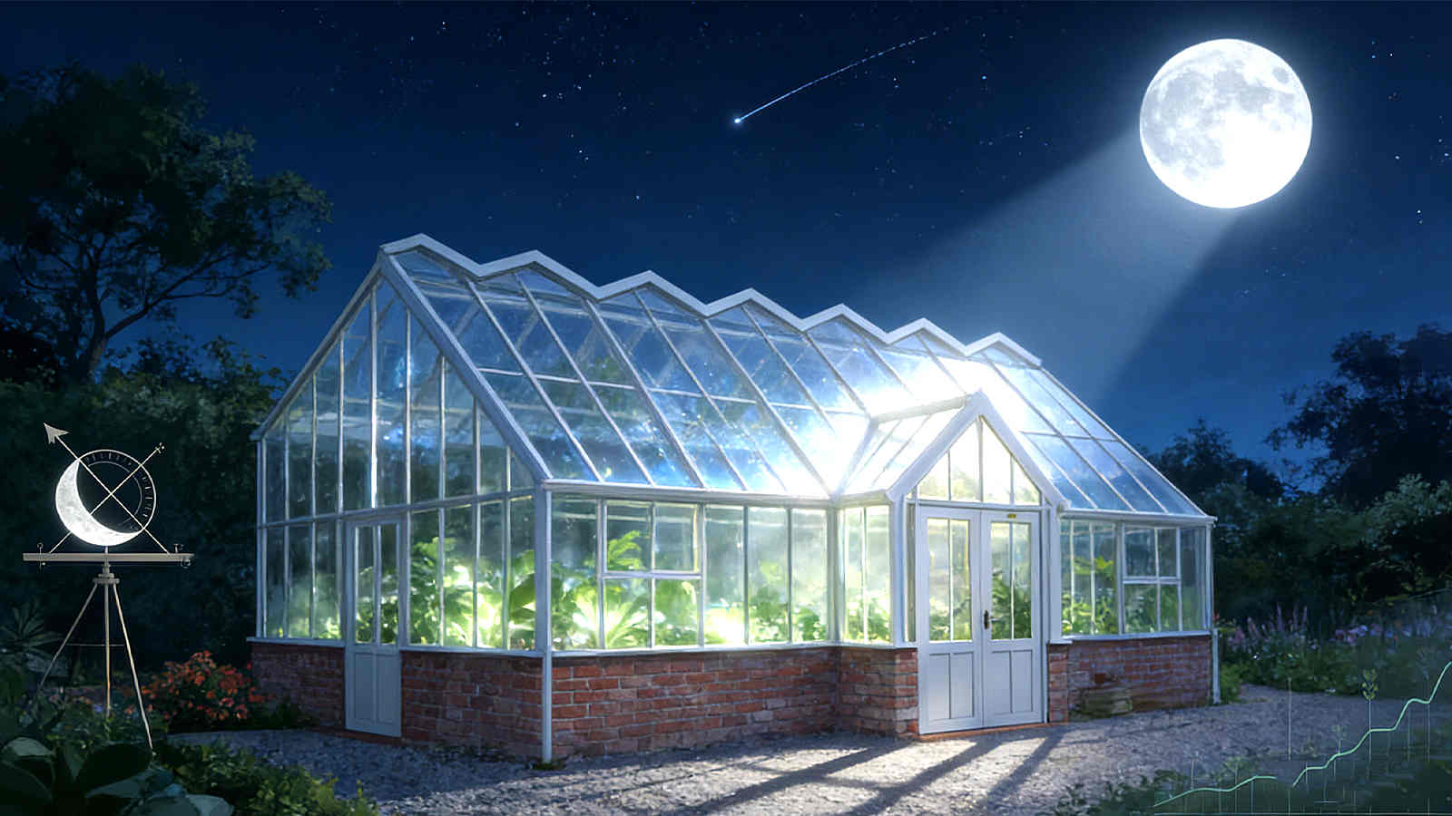 Glass Greenhouse Orientation: Unlocking Moonlight for Plant Growth