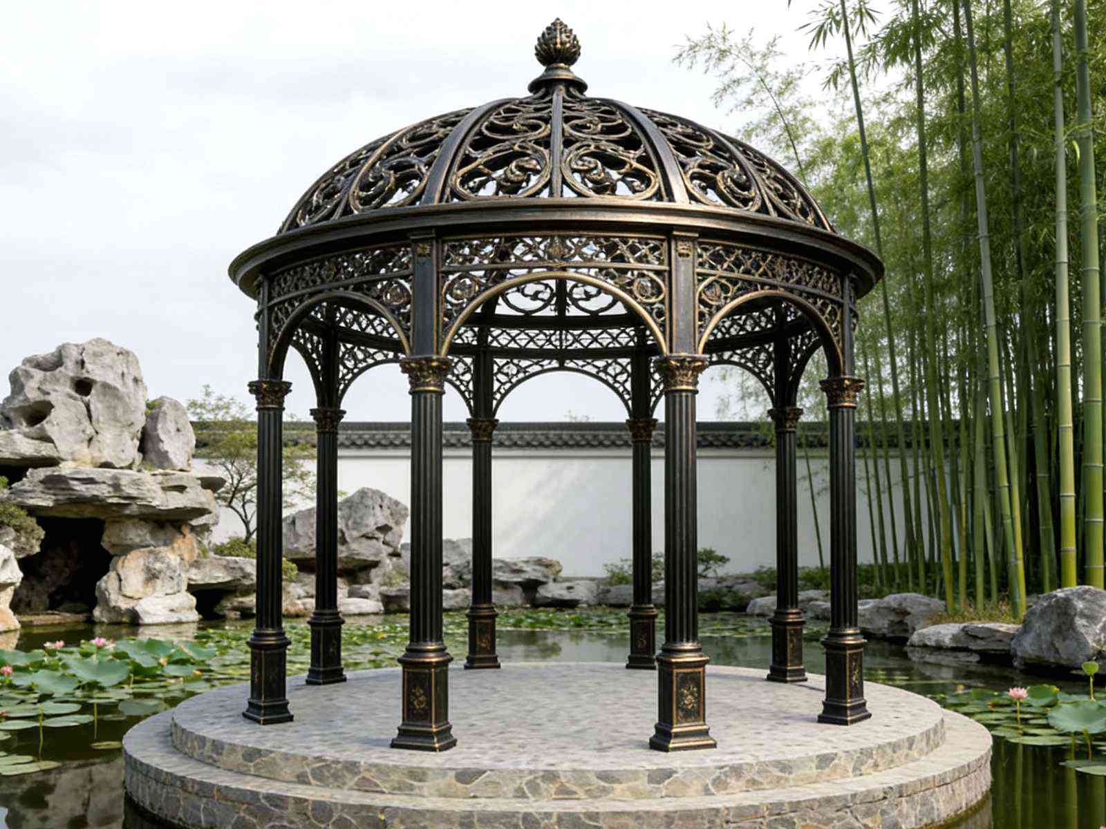 European Style Cast Iron Gazebo Ysgh 221 For Gardens