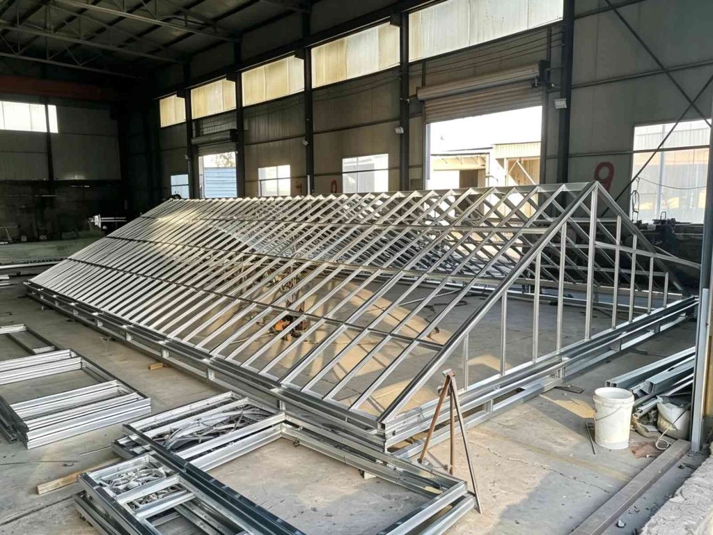 Unfinished hot-dip galvanized steel frame 1000*402 wedding chapel raw workshop structure