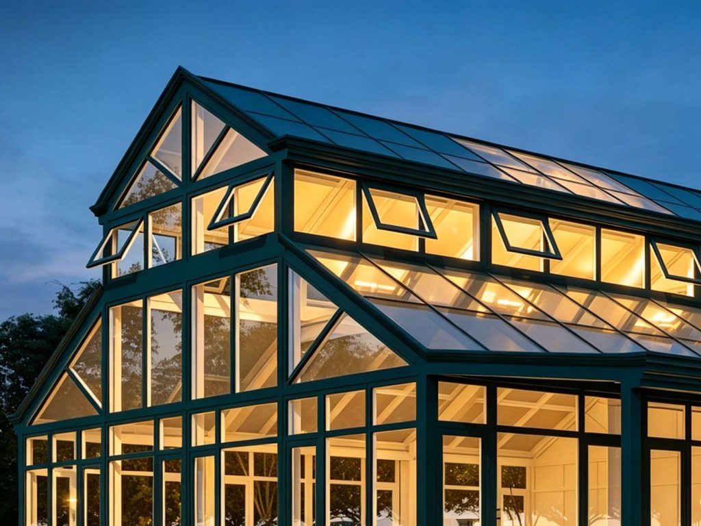 Ysgh 243 Dark Green Multi Slope Roof Sunroom For Home And Business