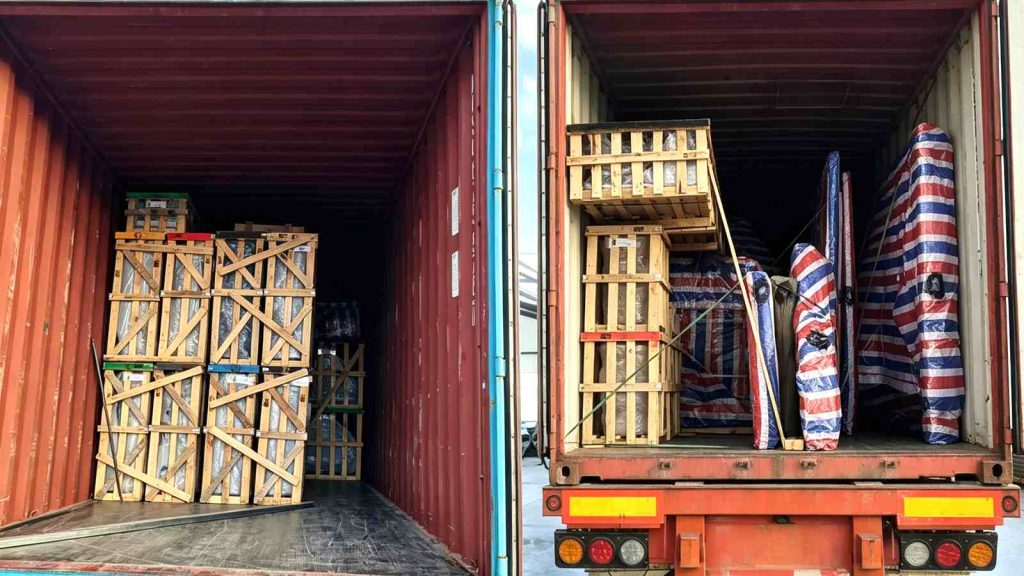 2*40HC container loading of modular houses and decorative gates for France export