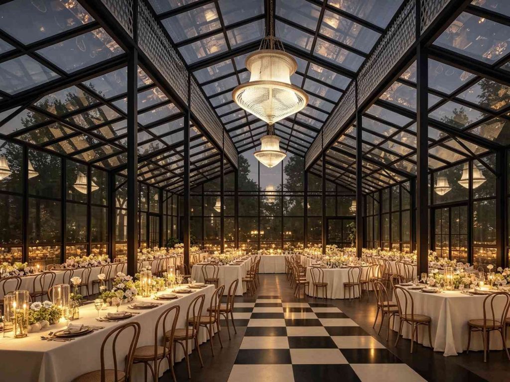 Aluminum tempered glass conservatory YSGH-245 event hall interior
