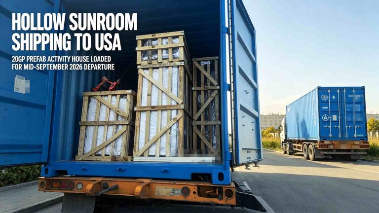 Hollow Sunroom 20GP Prefab Unit Shipped to USA in Mid September 2026