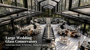 Large Wedding Glass Conservatory Custom Glass Facade Party Venue